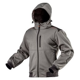 KURTKA SOFTSHELL Z KAPTUREM ODPINANYM, ROZMIAR XXL