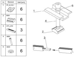 KLEMY ŚRODKOWE KLIK 35 - 40mm, 6 SZTUK CZARNE, CORAB XFS_K002.8