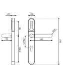 Klamka elektroniczna WFE L701 z klawiaturą 72mm INOX