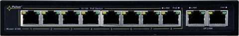 SWITCH POE PULSAR S108 10-PORTÓW (8xPoE + 2xUPLINK) IEEE 802.3af/at, 48VDC / 30W/port (PoE+) 120W