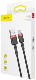 KABEL USB-A -> USB-C Baseus Cafule CATKLF-C91 200cm 2A QC 3.0 CZARNO-CZERWONY W OPLOCIE