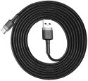 KABEL USB-A -> USB-C Baseus Cafule CATKLF-CG1 200cm 2A QC 3.0 CZARNO-SZARY W NYLONOWYM OPLOCIE