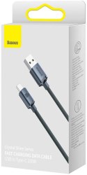 KABEL USB-A -> USB-C Baseus Crystal CAJY000401 120cm 100W 6A QC 3.0 W OPLOCIE PREMIUM