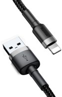 KABEL USB-A -> Lightning / iPhone Baseus Cafule CALKLF-CG1 200cm Apple 1.5A CZARNO-SZARY W OPLOCIE