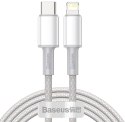 KABEL USB-C -> Lightning / iPhone Baseus Cafule CATLGD-A02 2m 20W PD Quick Charging BIAŁY W OPLOCIE