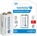 Akumulatorek 6F22 Li-Ion everActive 9V 550mAh z gniazdem USB-C