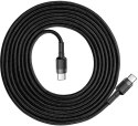 KABEL USB-C -> USB-C Baseus Cafule CATKLF-HG1 200cm 60W 3A PD 2.0 QC 3.0 CZARNO-SZARY W OPLOCIE