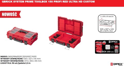 SKRZYNKA NARZĘDZIOWA QBRICK SYSTEM PRIME TOOLBOX 150 PROFI