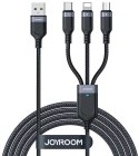 Kabel 3w1 USB-A / USB-C micro-USB Lightning Joyroom S-1T3018A18 30cm 3.5A w oplocie czarny